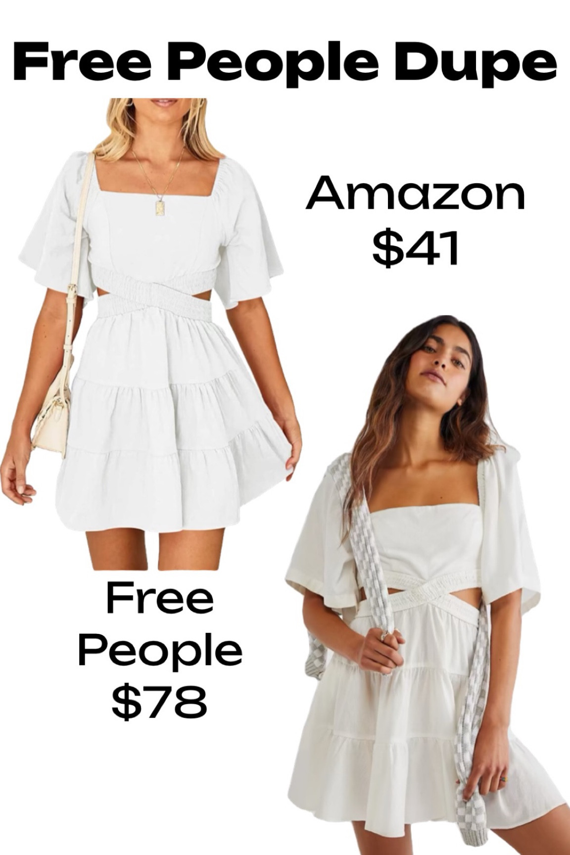 The cutest summer sun dress. 
Free People Dupe 

Amazon | Summer | White Dress | Sun Dress | Mini Dress

#LTKSeasonal #LTKFind #LTKfit