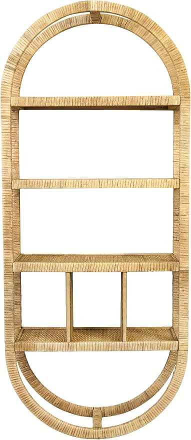 Creative Co-op DF2988 42" H Oval Rattan Wrapped 6 Compartments (Hangs Vertical or Horizontal) Wal... | Amazon (US)