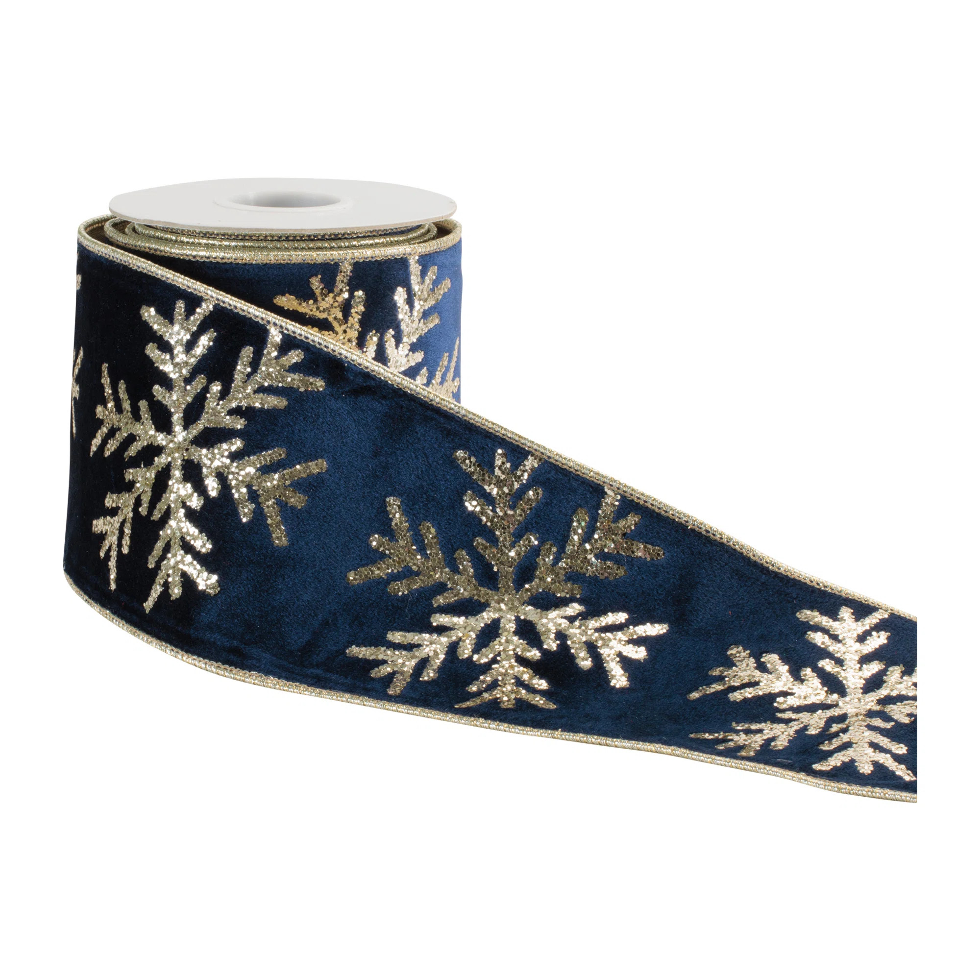 Snowflake Wired Ribbon 4" x 5 Yds. | Wayfair North America