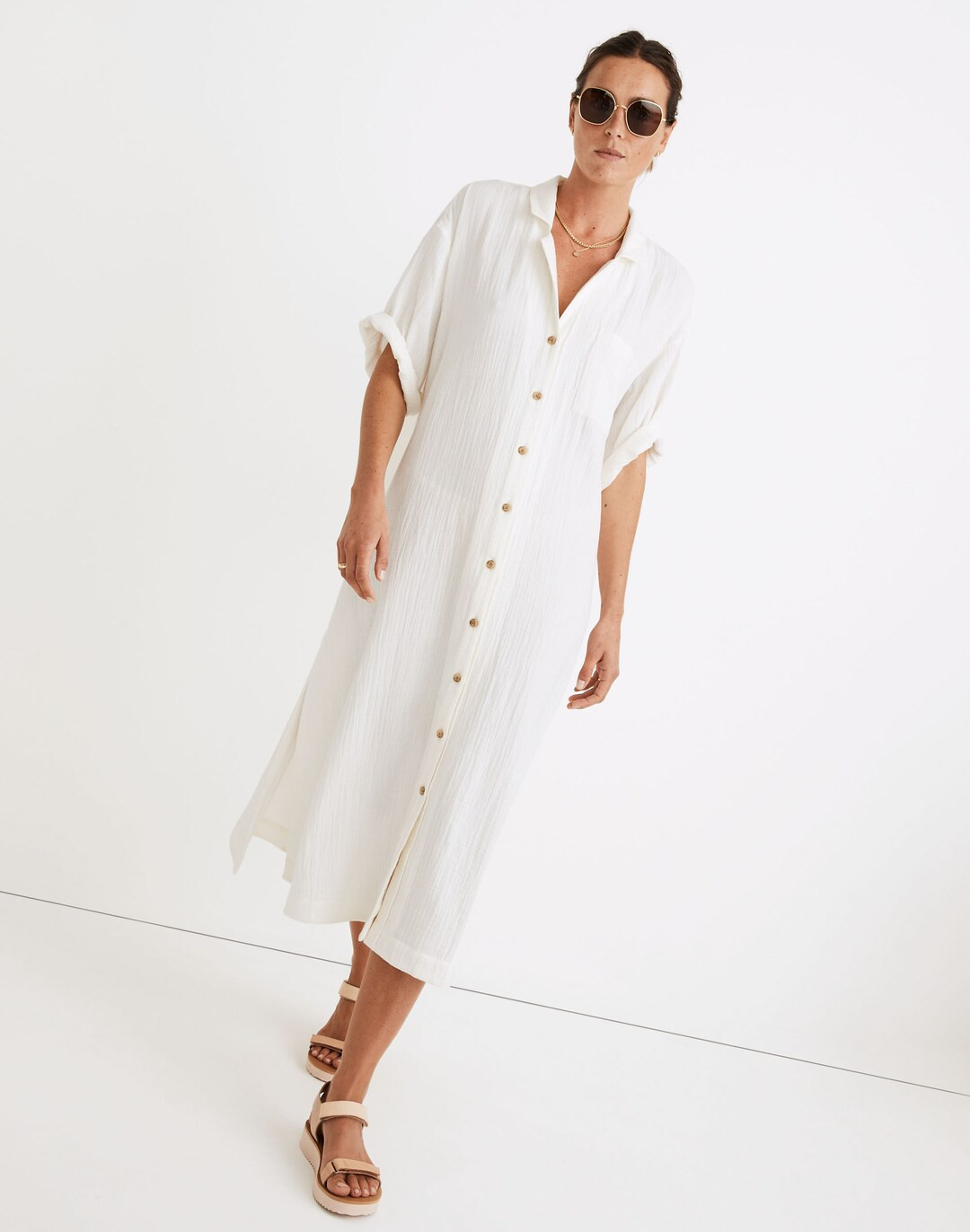 Lightestspun Cover-Up Maxi Shirtdress | Madewell