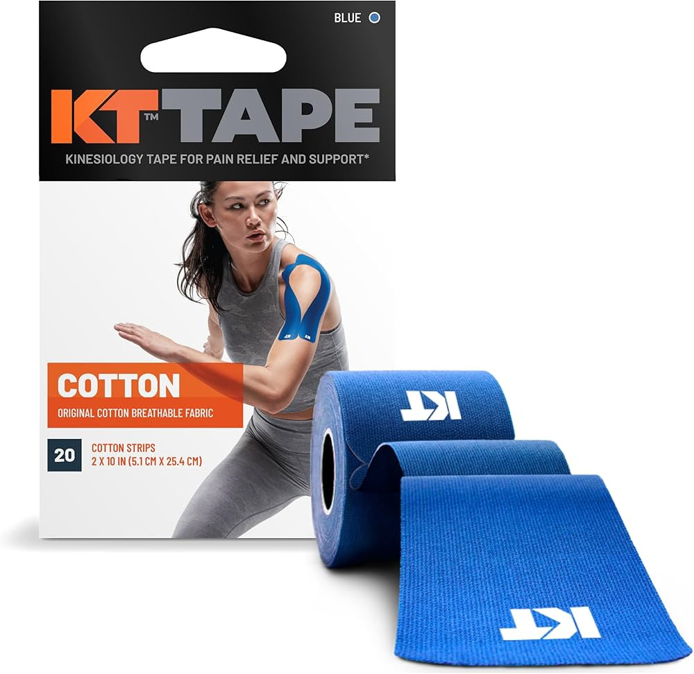 KT Tape, Original Cotton, Elastic Kinesiology Athletic Tape, 20 Count, 10” Precut Strips | Amazon (US)