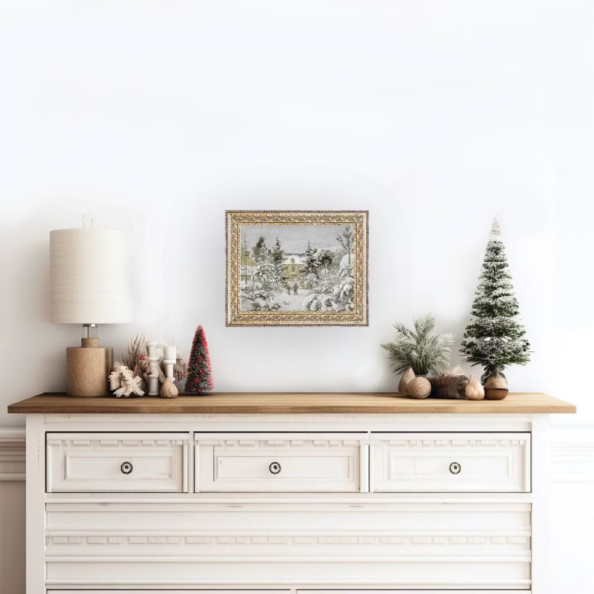 Petal Lane 10"x8" Snowy Stroll Fancy Gold Framed Art | Target