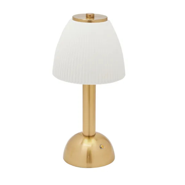 Hestia White Rechargeable Colour Changing LED Touch Table Lamp with Bronze Base | Dunelm (migrated)