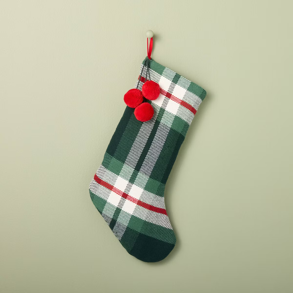 21" Plaid Woven Stocking Red and Green - Hearth & Hand™ with Magnolia | Target