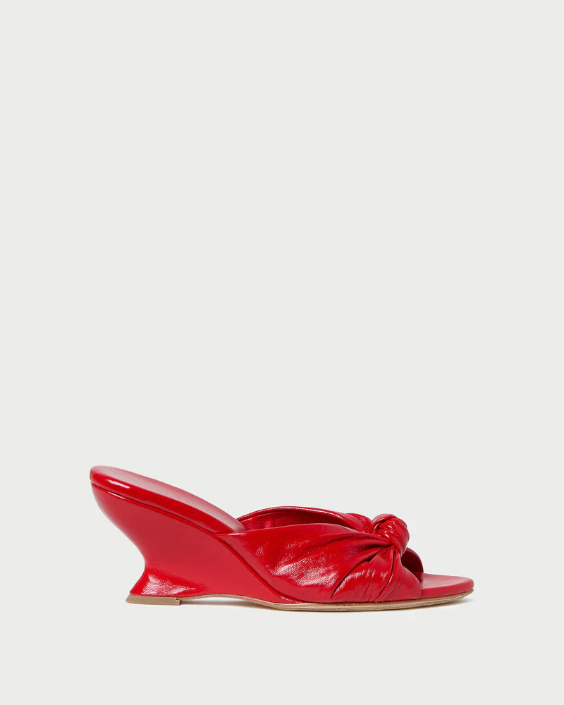 Marsy Red Leather Knot Wedge | Loeffler Randall