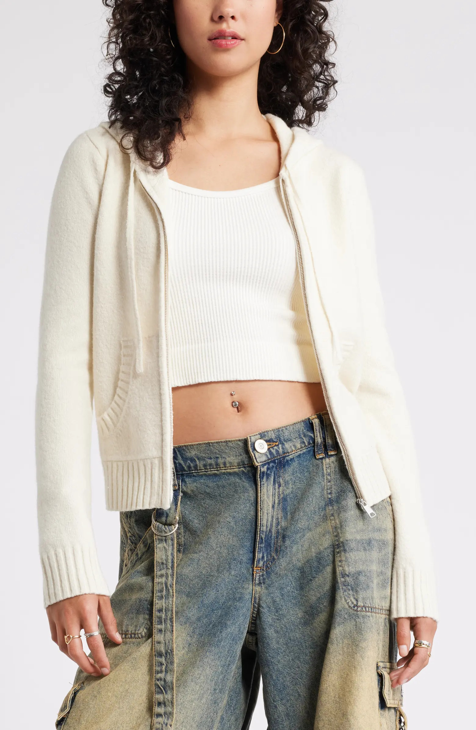 Cotton Blend Hooded Cardigan | Nordstrom