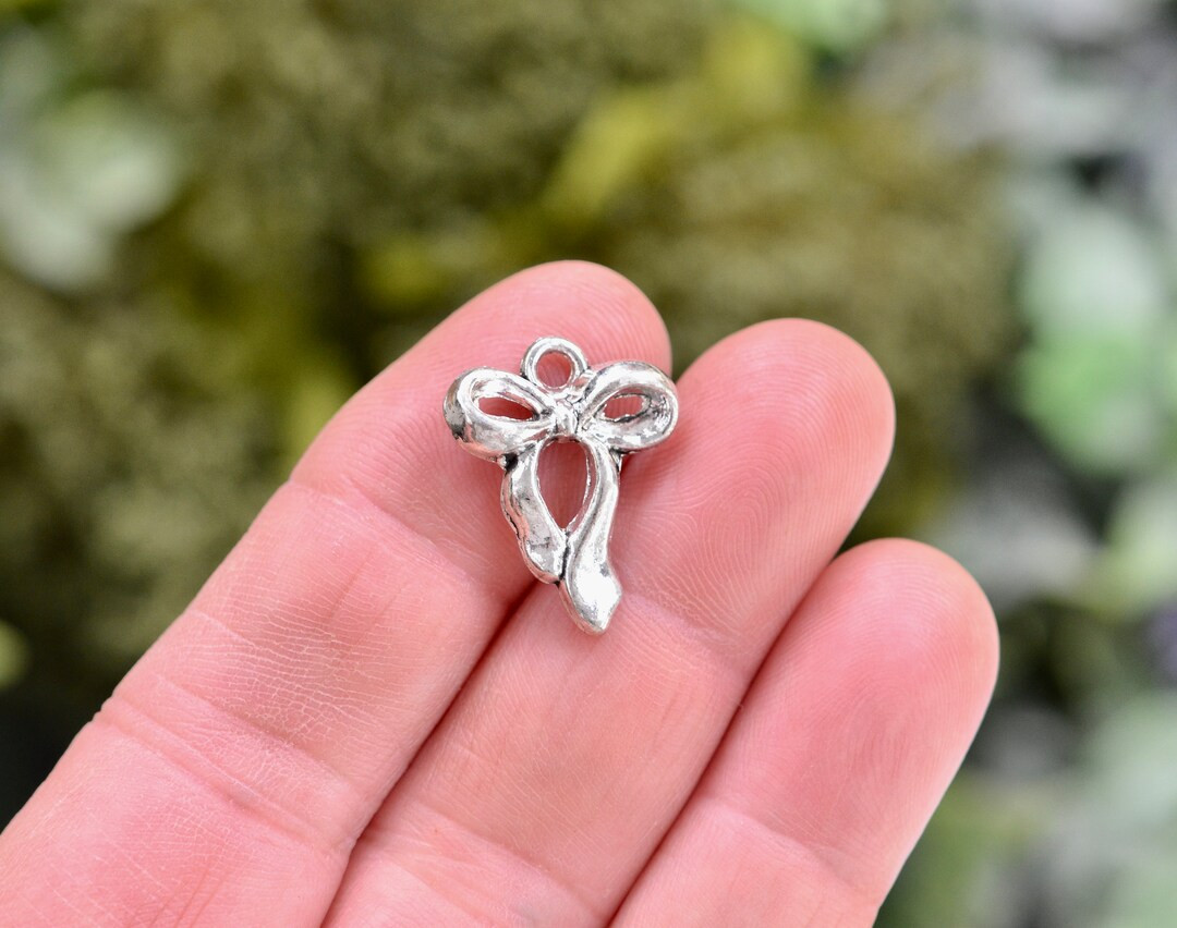 1 Bow Tie Silver Tone Charm SC2147 - Etsy | Etsy (US)