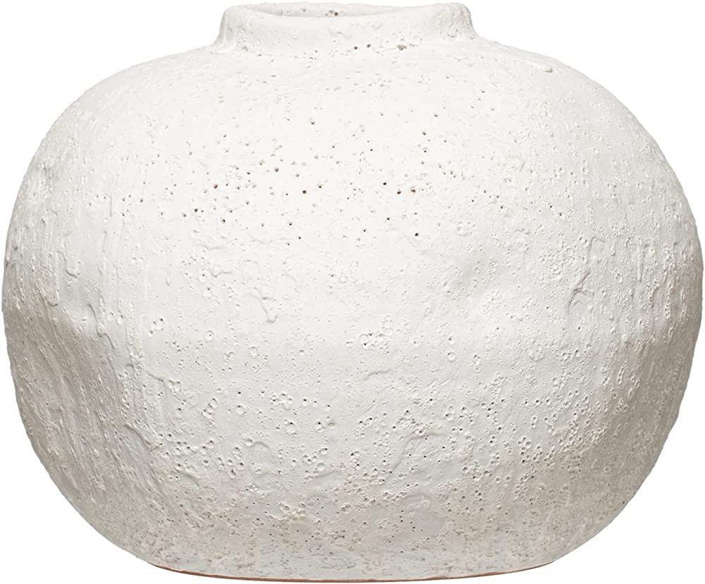 Creative Co-Op Terra Cotta, Matte White, Volcano Finish Vase | Amazon (US)