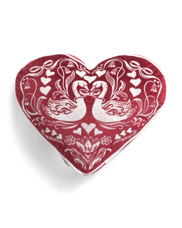 14x16 Elara Heart Swan Pillow | TJ Maxx