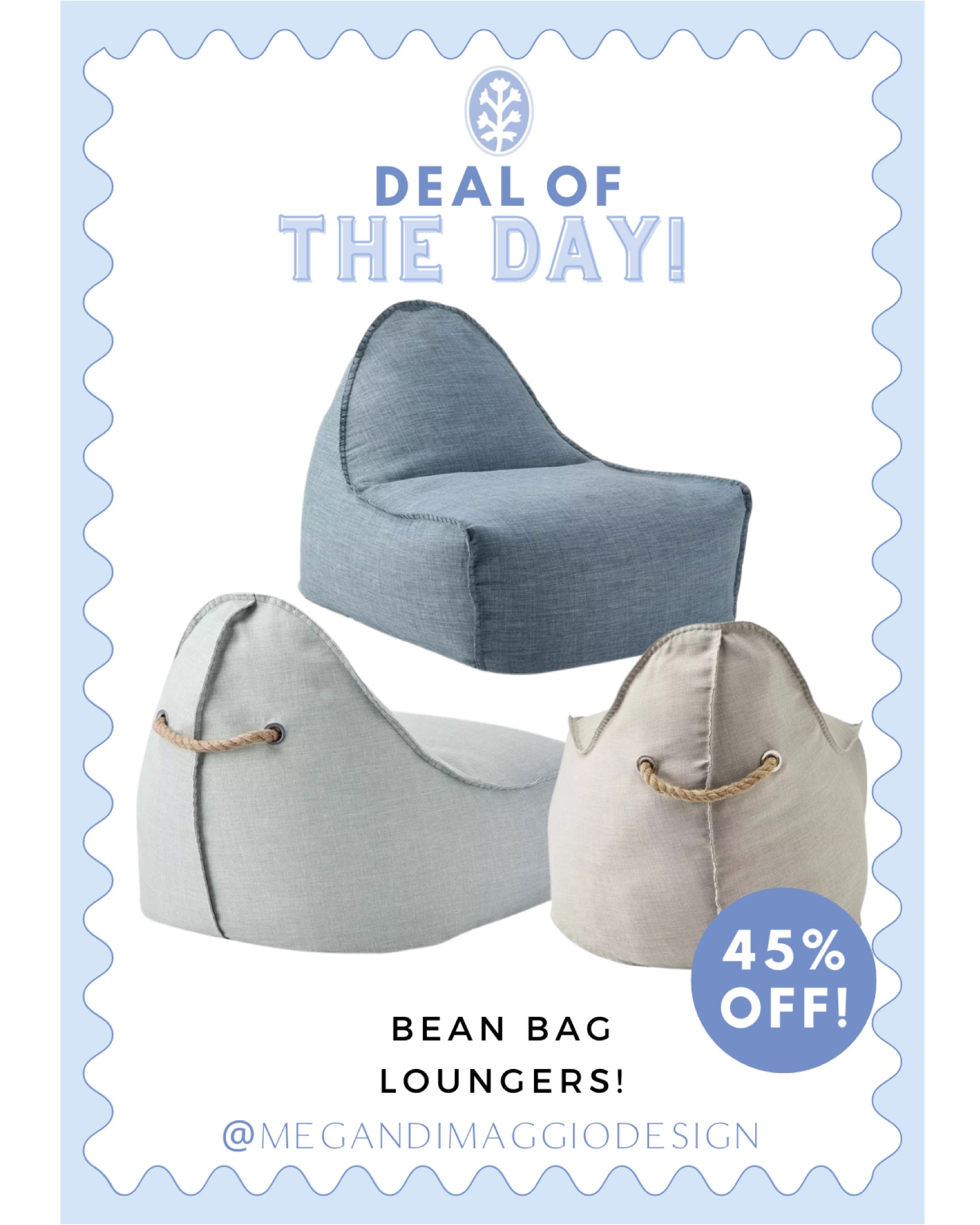 Woah!! These coastal bean bag chairs are on major deal right now up to 45% OFF!! This is such a great price compared to other bean bags of this size and quality!! 3 different colors available & perfect for kids and teens!! 🙌🏻

#LTKHome #LTKFamily #LTKFallSale