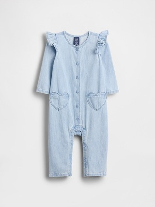Baby Denim Heart Pocket One-Piece | Gap (CA)