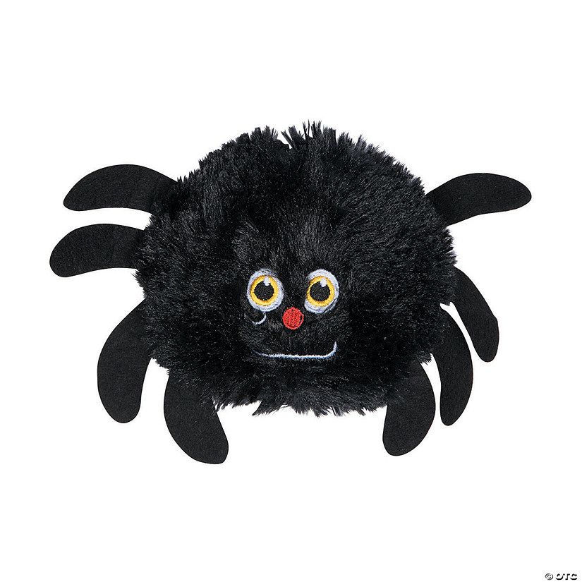 Halloween Fuzzy Black Stuffed Spiders - 12 Pc. | Oriental Trading Company