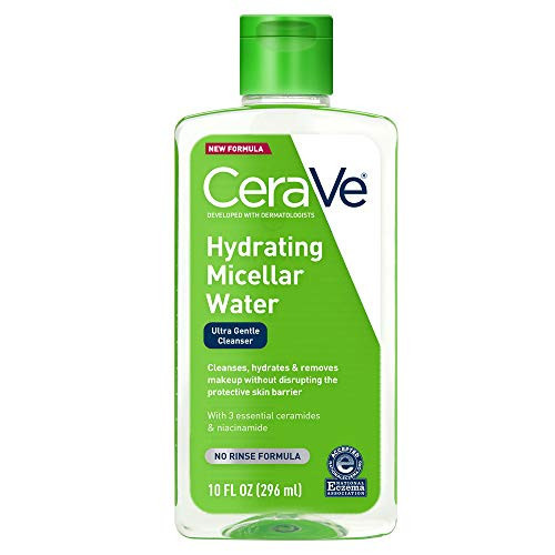 CeraVe Micellar Water, Hydrating Facial Cleanser & Eye Makeup Remover with Niacinamide, Ceramides & Glycerin, Fragrance-Free & Non-Irritating, 10 Fluid Ounces | Amazon (US)