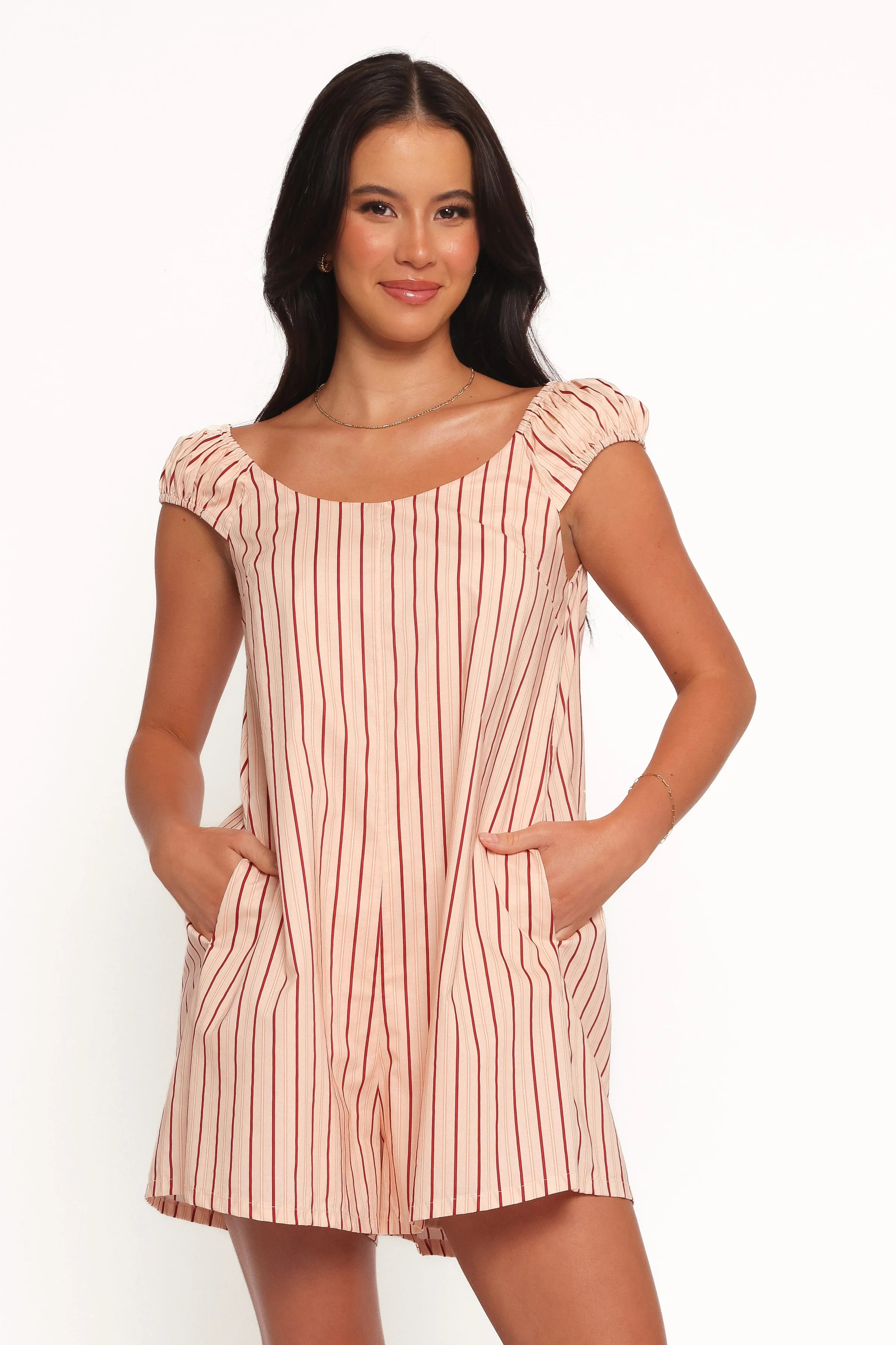 Scobbie Romper - Pink Stripe | Petal & Pup (US)