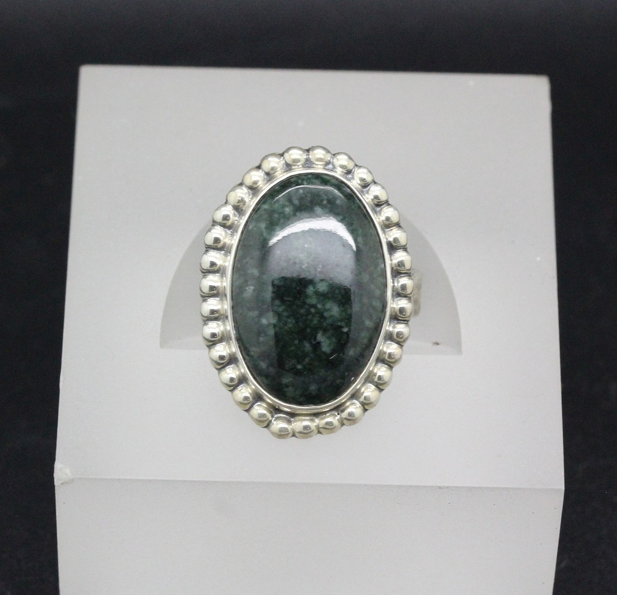 Handmade Sterling Silver and Green Jade Adjustable Ring By Krystyna's Silver | eBay | eBay US