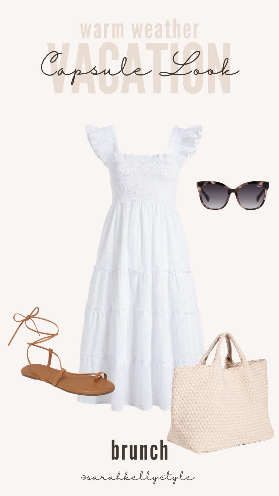 Vacation capsule wardrobe for warm weather travel - swimwear, shorts, travel, spring/summer dress, beach coverup, sandals, Sarah Kelly Style

#LTKSeasonal #LTKover40 #LTKtravel