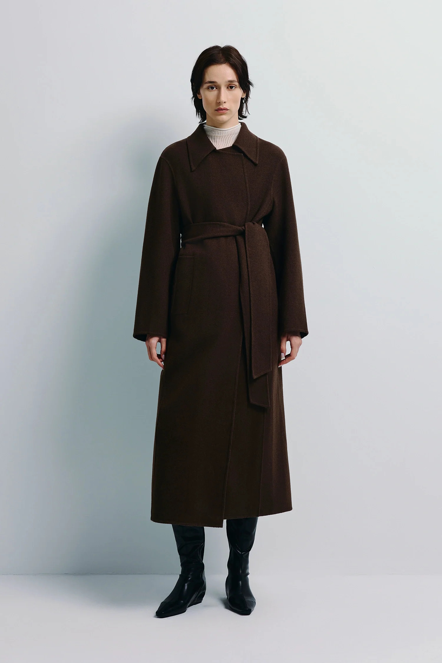 Kerrie Belted Coat | Handmade Wool Cashmere Silk | Rue Sophie