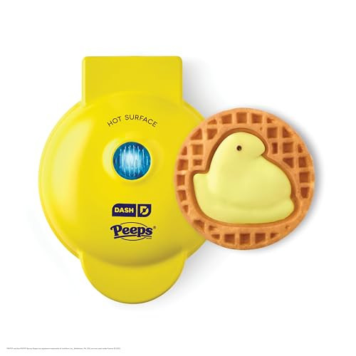 Dash & PEEPS® Mini Waffle Maker- Mini Machine for Creative Homemade Treats - Nonstick Iron with Unique Print Design - Stylish Waffle Machine - Yellow Chick | Amazon (US)