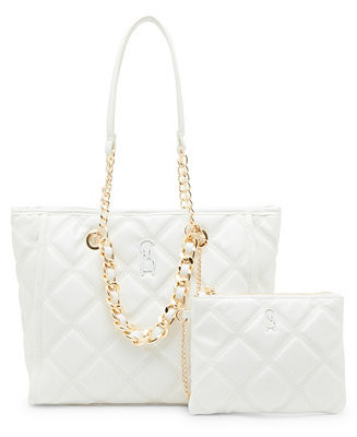 Katt Faux Leather Quilted Tote with Pouch | Macy's