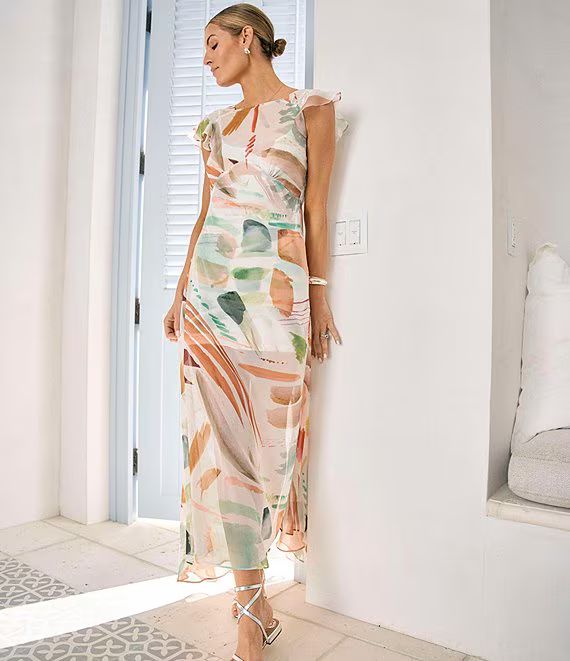 x M.G. Style Mal Paint Streak Maxi Dress | Dillard's