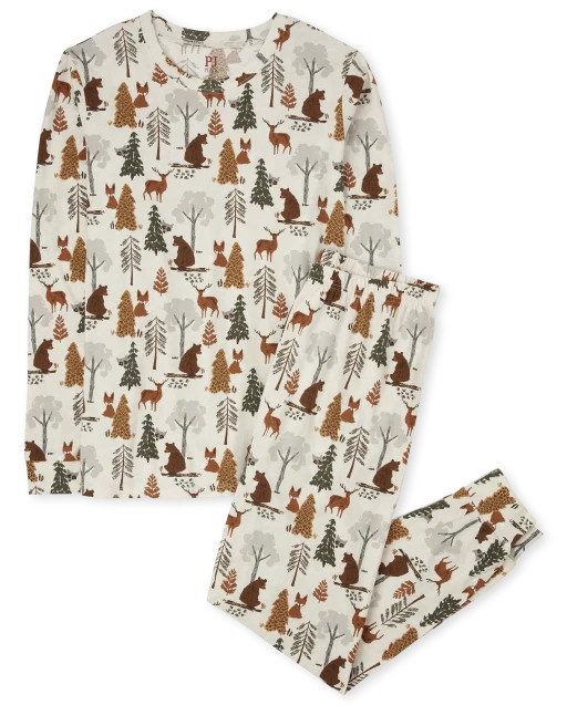 Unisex Adult Matching Family Fall Long Sleeve Woodland Friends Cotton Pajamas | The Children's Pl... | The Children's Place