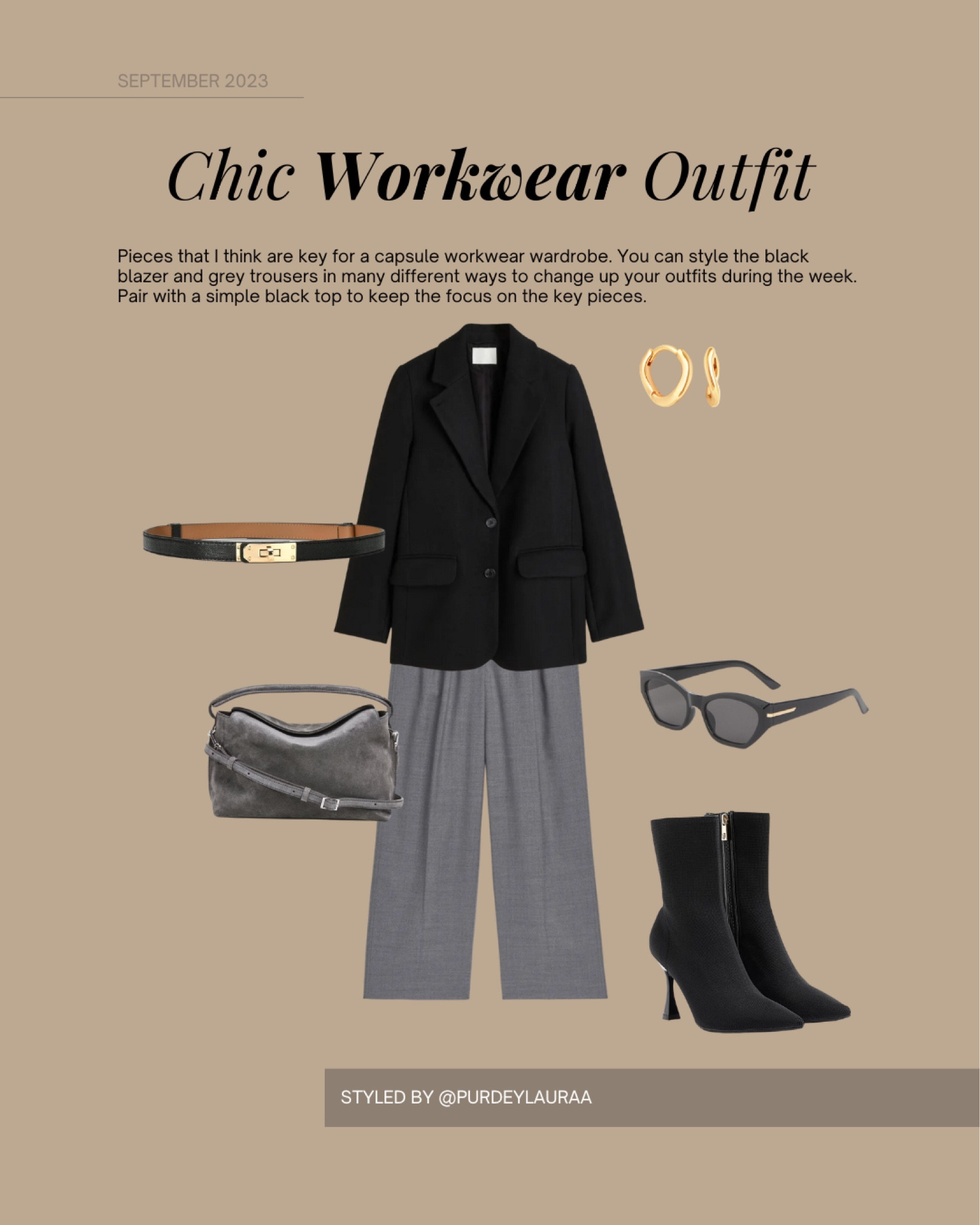 Chic workwear outfit, H&M blazer, grey tailored trousers, black boots, black and grey office outfit 💻 

#LTKstyletip #LTKeurope #LTKworkwear