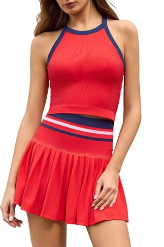 QINSEN Tennis Skirt Set for Women High Waisted Pleated Athletic Pickleball Skirt with Shorts Padd... | Amazon (US)