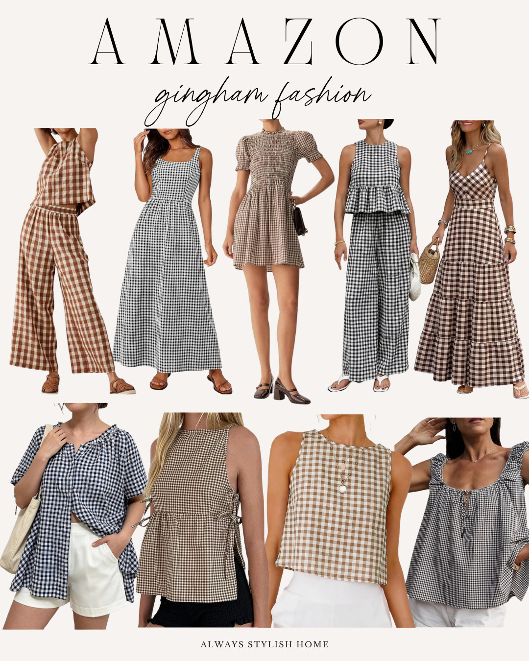 Gingham season is officially here 🤍✨ From breezy dresses to cute matching sets and everyday summer staples, these Amazon gingham finds are giving classic charm with a modern twist. Perfect for picnics, vacations, brunch dates, and all your warm-weather plans — and they look far more expensive than their price tags.

#AmazonFashion #GinghamStyle #SummerOutfits #AmazonStyleFinds #AffordableFashion #VacationStyle
 

 #LTKgrwm #LTKootd #LTKSeasonal