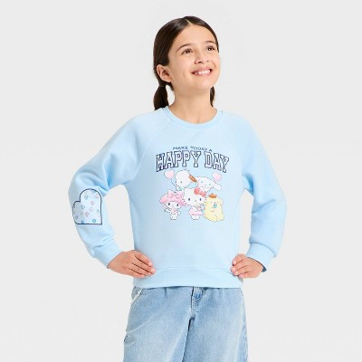 Girls' Hello Kitty and Friends Happy Day Sweatshirt - Blue S | Target