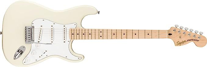 Squier by Fender Affinity Series Stratocaster, Maple fingerboard, Olympic White | Amazon (US)