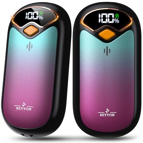 Hand Warmers Rechargeable - Electric Hand Warmer Rechargeable 2 Pack, LED Digital Display, 4 Heat Levels Reusable, USB, Magnetic Portable Handwarmers for Golf/Camping/Hunting, Gift for Women, Men | Amazon (US)