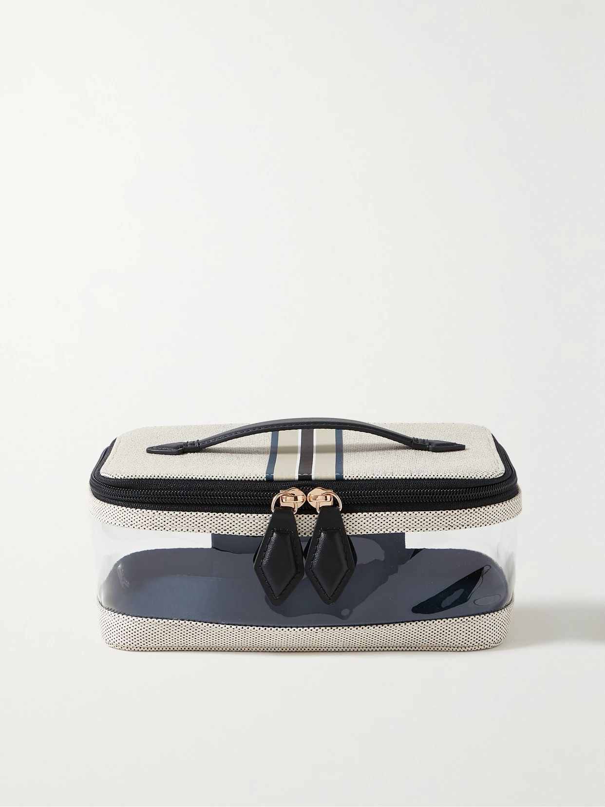 Paravel - Cabana See-all Rubber- And Vegan Leather-trimmed Canvas Cosmetics Case - White | NET-A-PORTER (US)