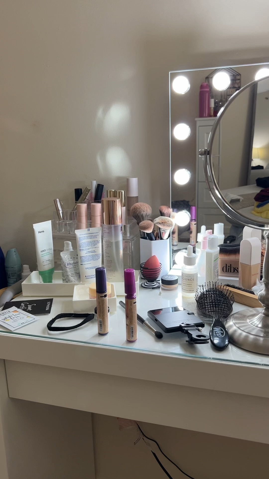 finally reorganized my vanity area 
my desk is the the MALM console from ikea 
small bedroom organization

#LTKHome #LTKVideo