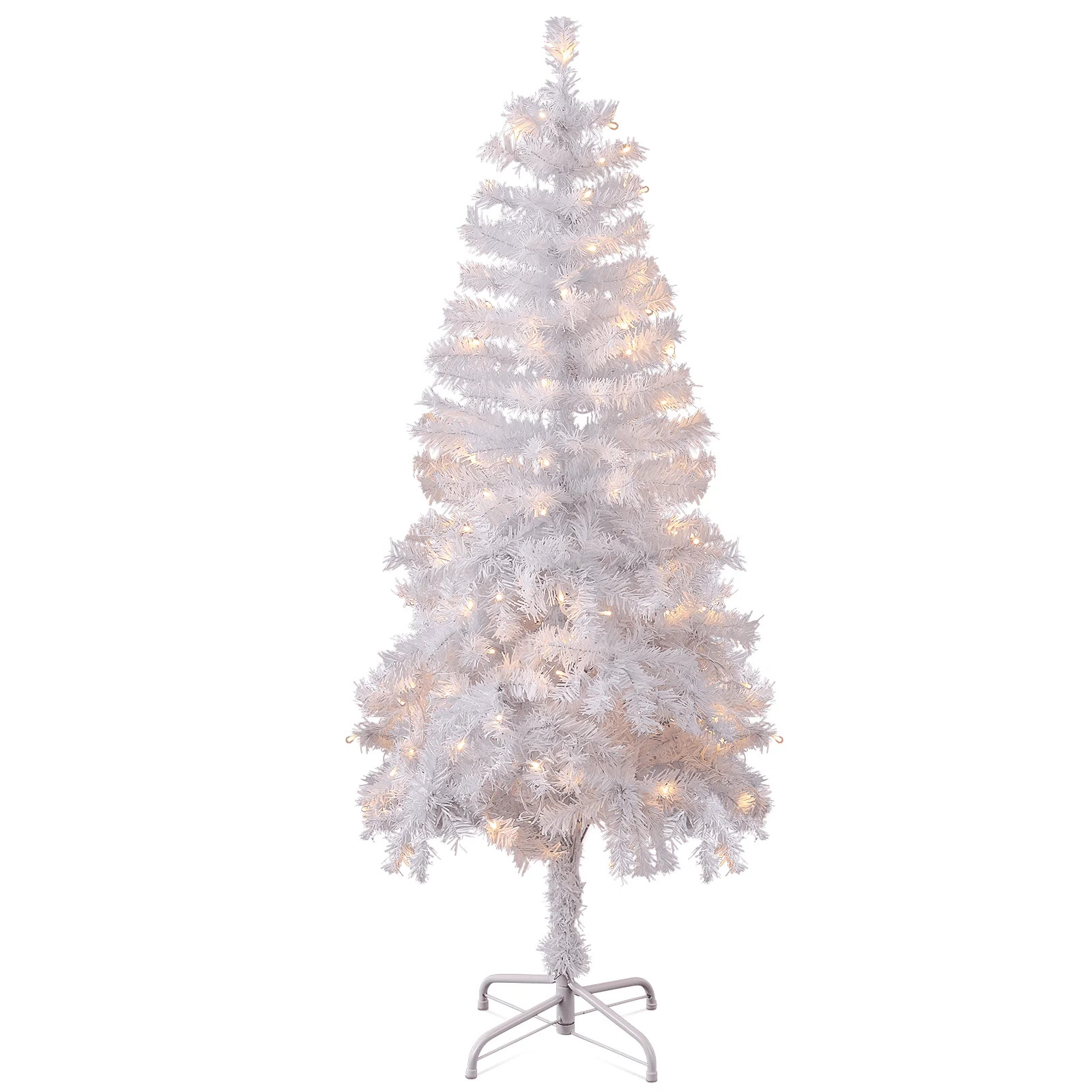 Magshion 5FT Artificial Christmas Tree with Pre-Lit 130 Warm White LED Light and 400 PVC Branches... | Walmart (US)