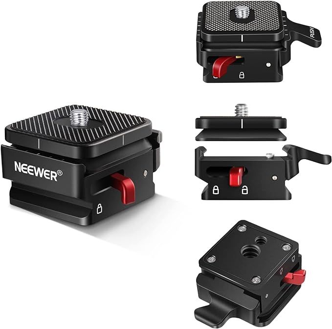 NEEWER Quick Release Plate, Camera Mount Adapter with 1/4" and 3/8" Screw Thread, Quick Release S... | Amazon (US)