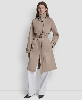 Women's Top Collar Utility Raincoat | Macy's