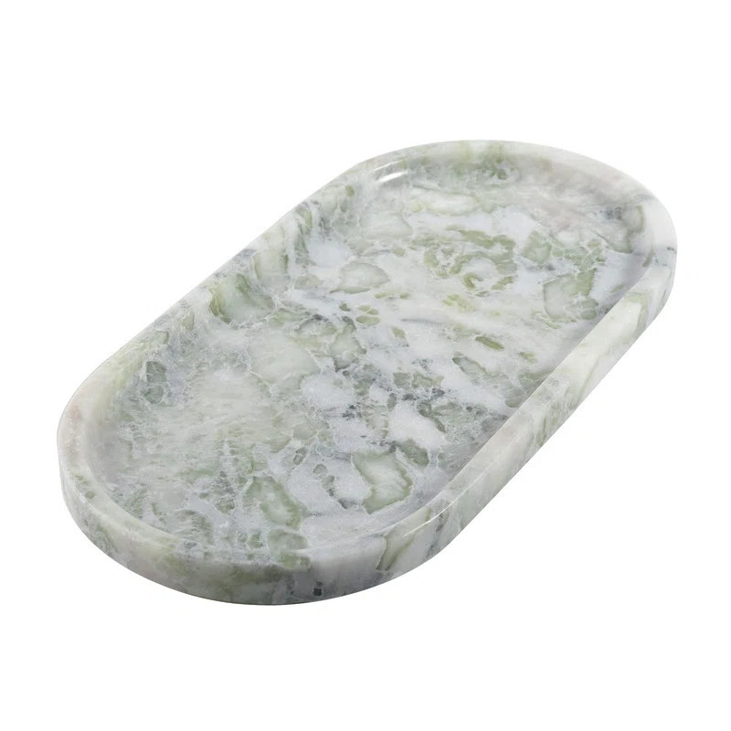 Guein Oval Natural Marble Tray | Wayfair North America