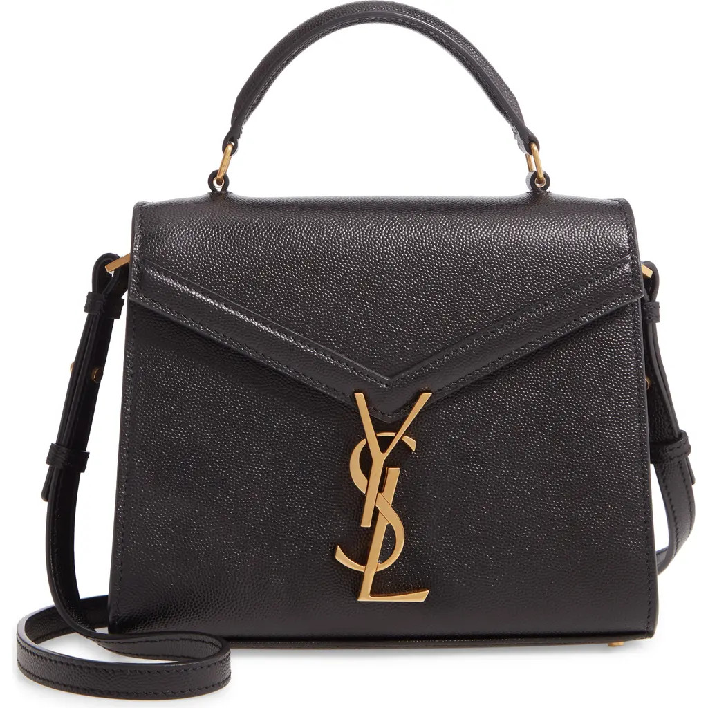Saint Laurent Mini Cassandra Leather Top Handle Bag in Noir at Nordstrom | Nordstrom