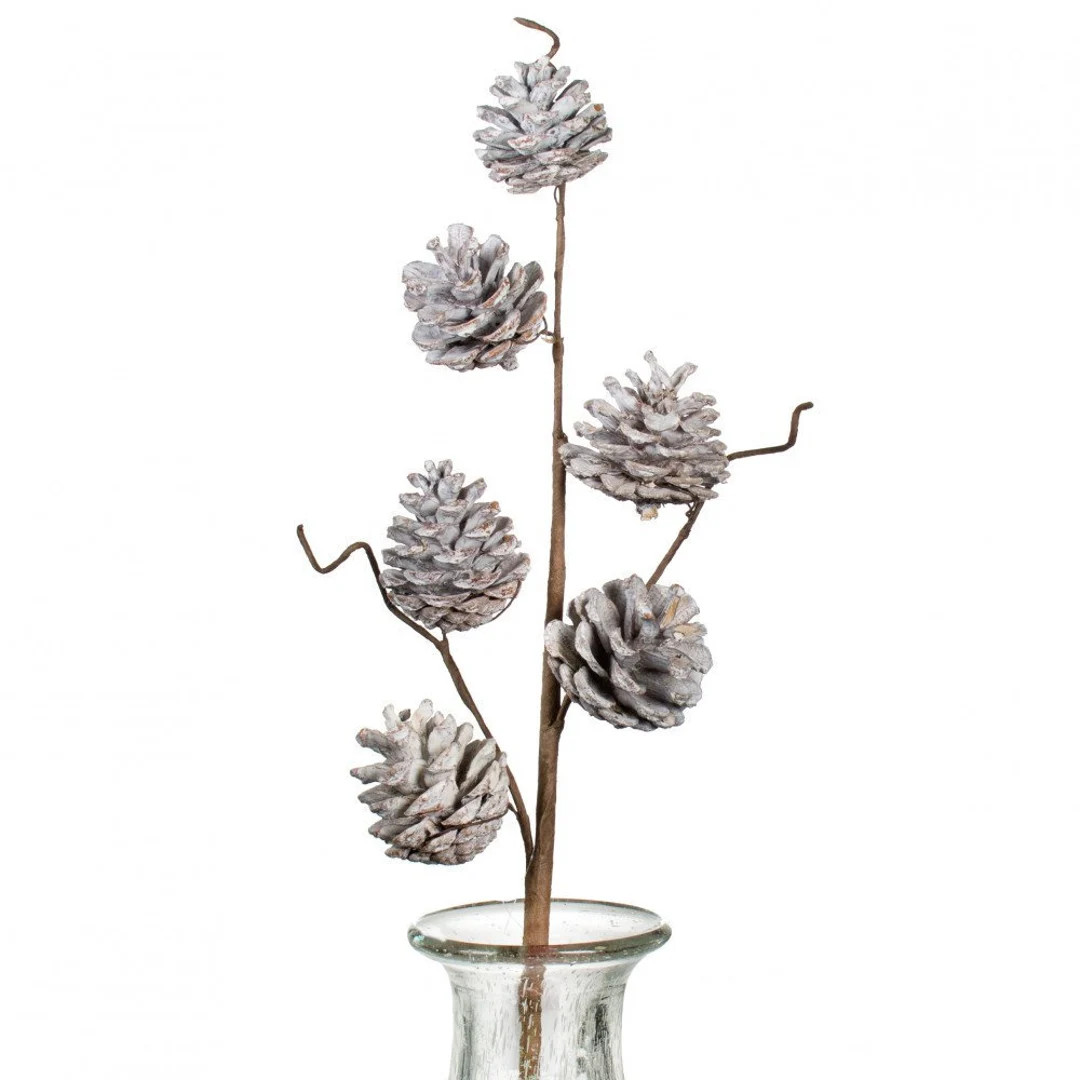 White Wash Pinecone Spray Ready to Decorate - Etsy | Etsy (US)