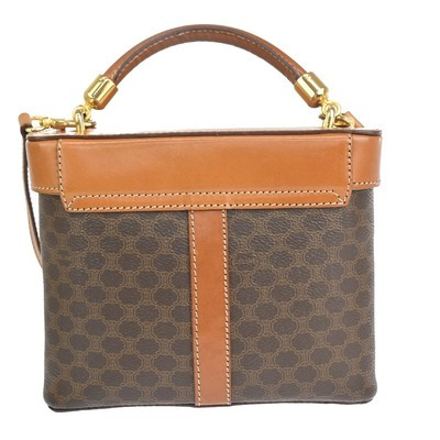 CELINE Macadam Pattern Vanity 2Way Shoulder Hand Bag PVC Leather Brown 76FA445 | eBay US