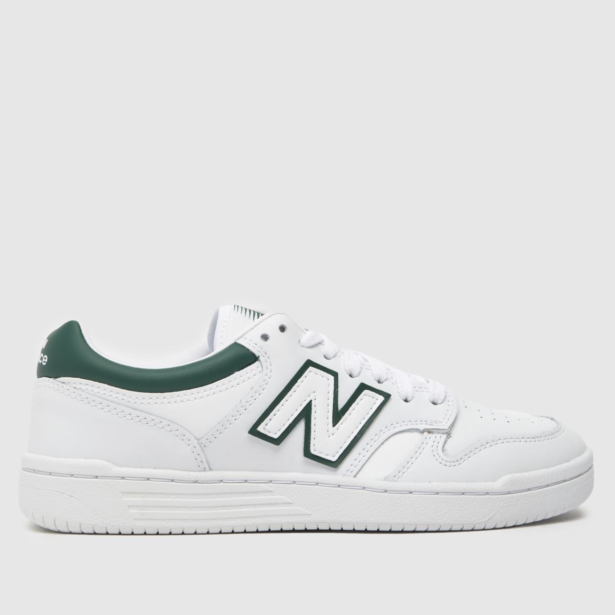 New Balance 480 trainers in white & green | Schuh
