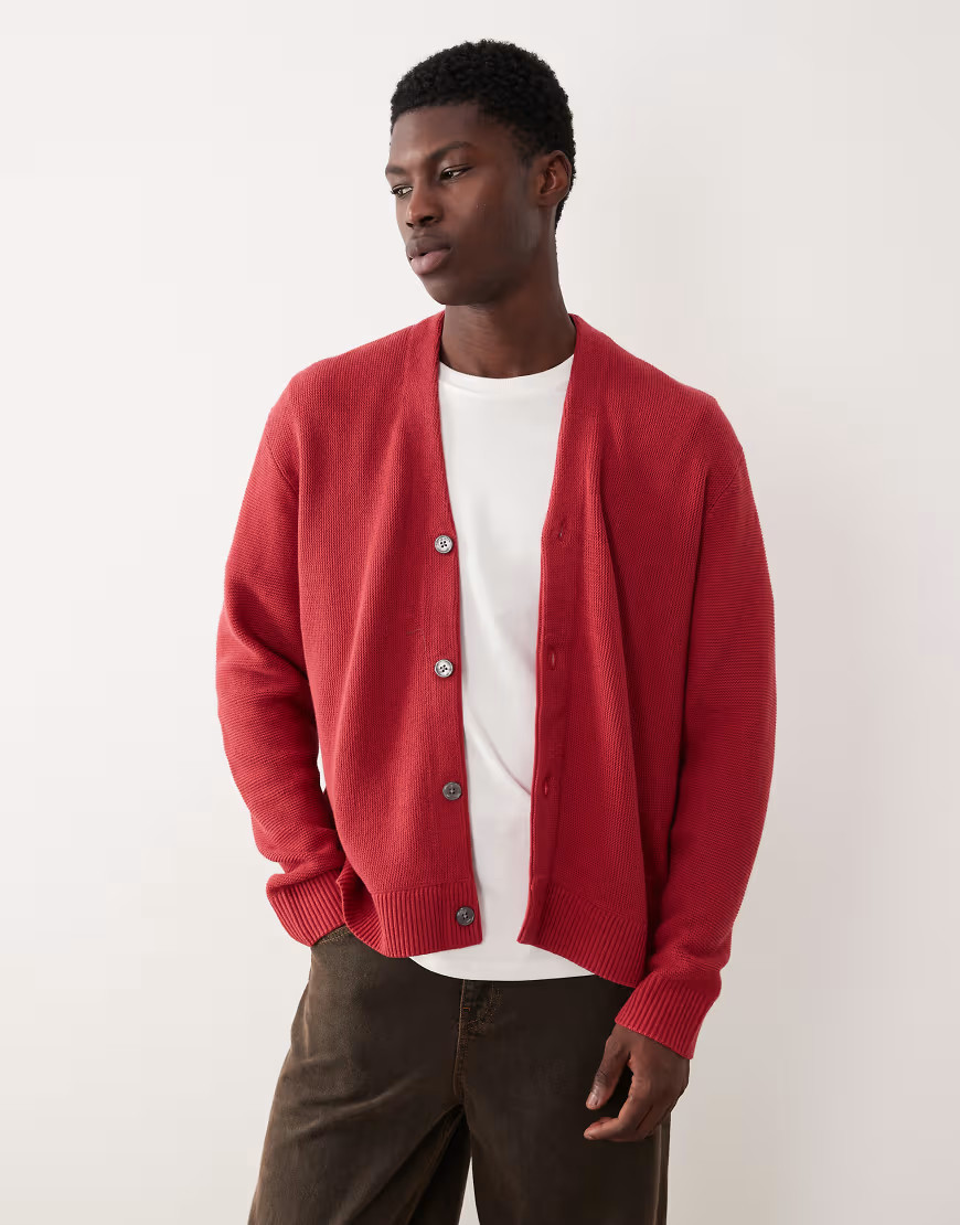 Abercrombie & Fitch knitted cardigan in red | ASOS (Global)