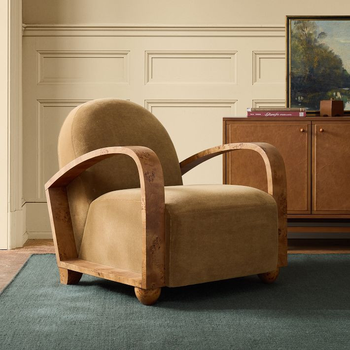 Pierce & Ward Arched Burl Arm Chair | West Elm (US)