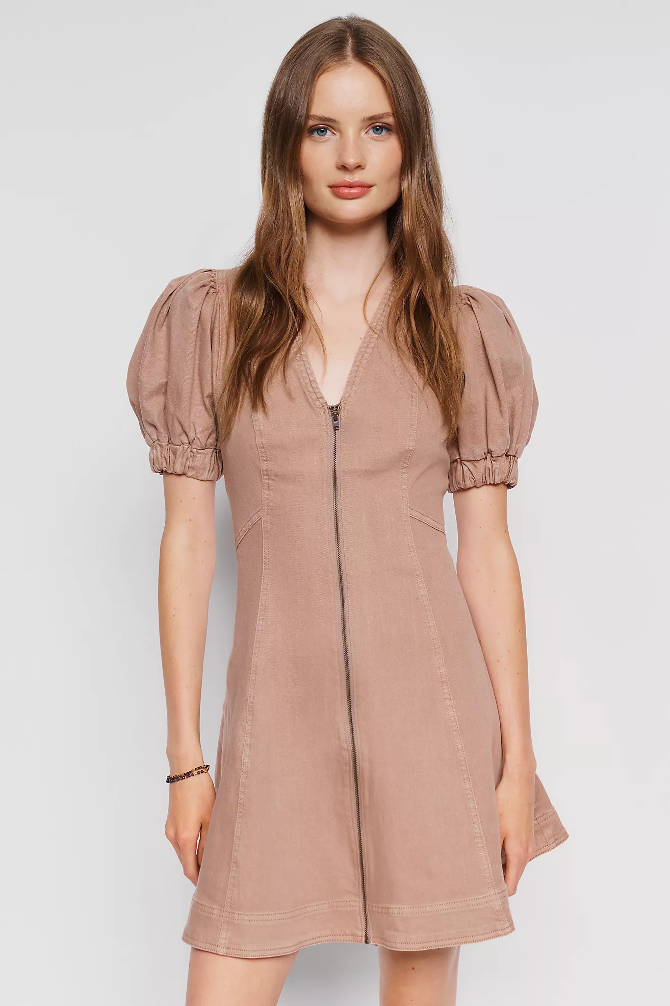 Calder Puff-Sleeve Denim Mini Dress | Anthropologie (US)