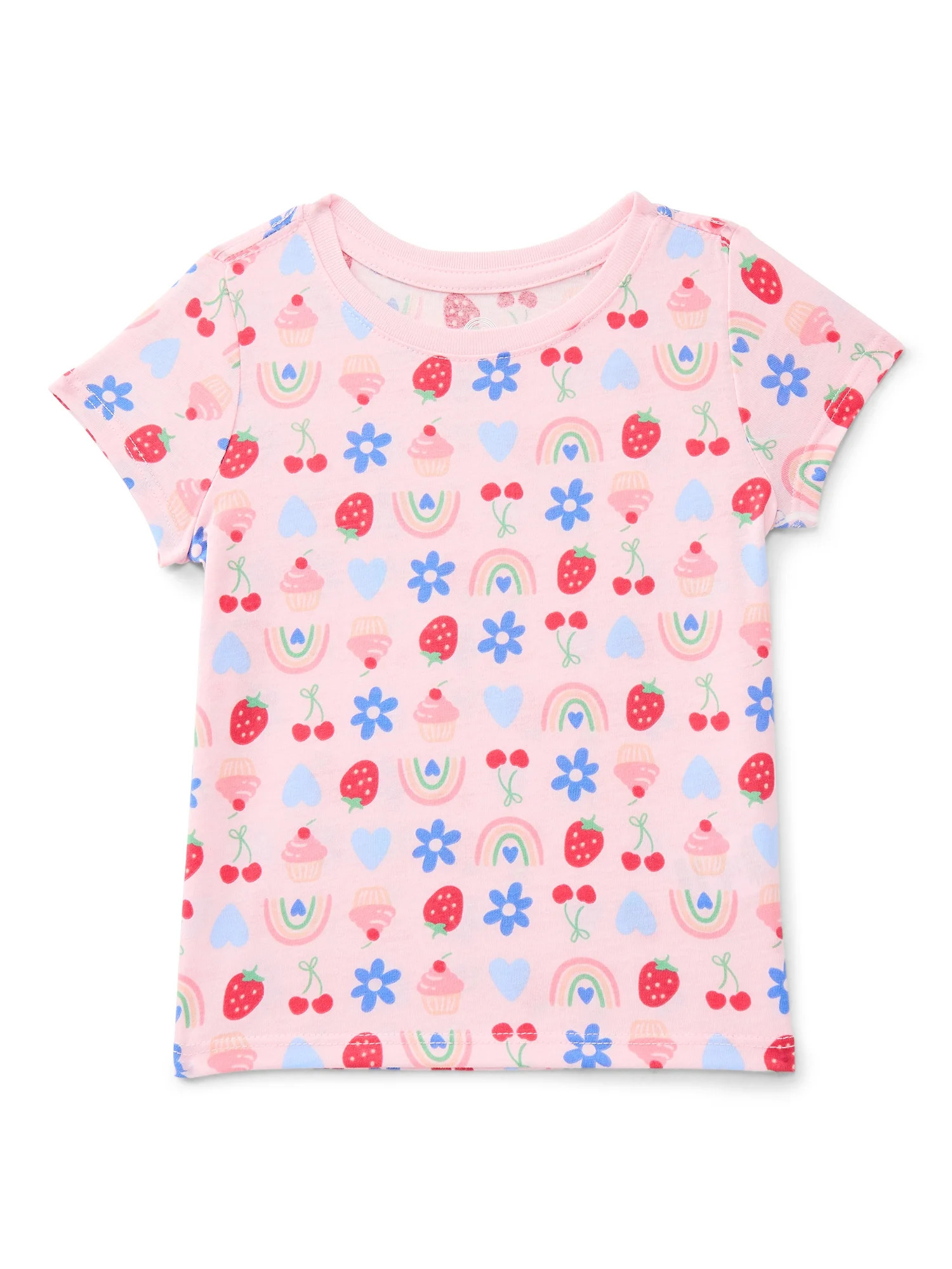 Wonder Nation Toddler Girls Tee with Short Sleeves, Sizes 18M-5T | Walmart (US)