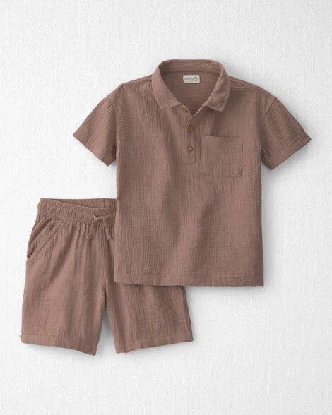 Boys 2-Piece Organic Cotton Gauze Top & Short Set - Little Planet | Carter's | Carter's Inc