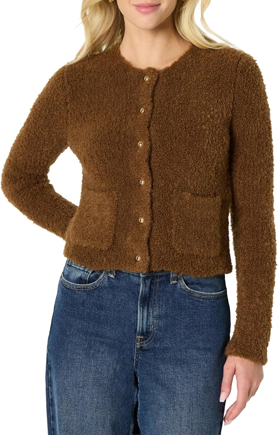 Amazon Essentials Women's Regular-Fit Trendy Wool Blend Boucle Button-Down Jacket | Amazon (US)