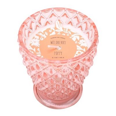 5.1oz Footed Pressed Glass Jar Candle Wildberry Poppy - Opalhouse™ | Target