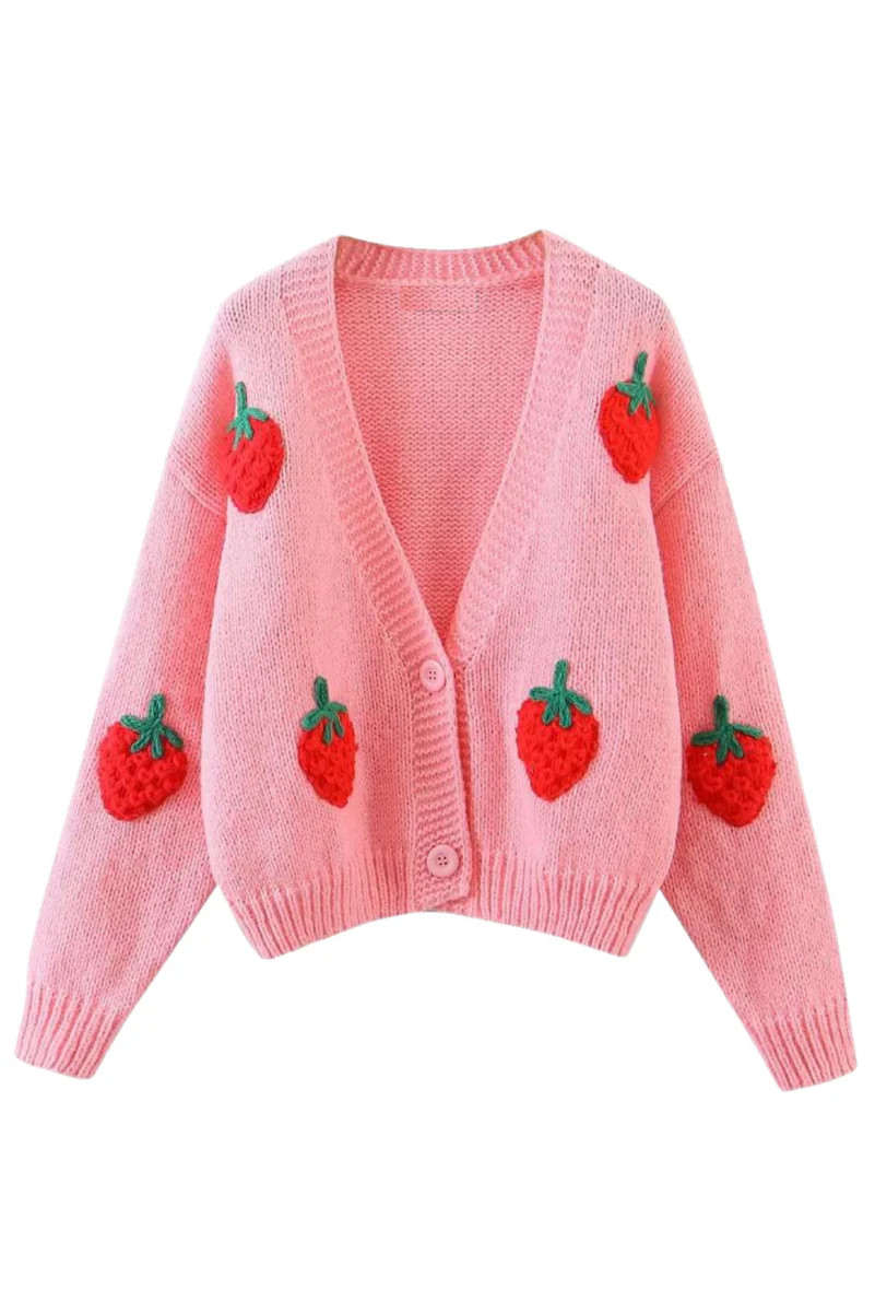 Strawberry Knitted Cardigan | Goodnight Macaroon