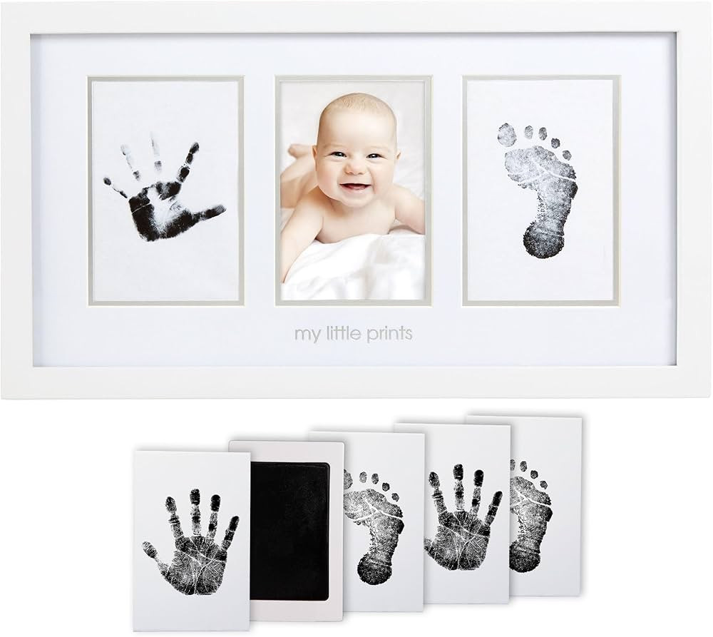 Pearhead Baby Hand and Footprint Kit, Newborn Keepsake Frame, Nursery Décor, No Mess Clean-Touch... | Amazon (US)